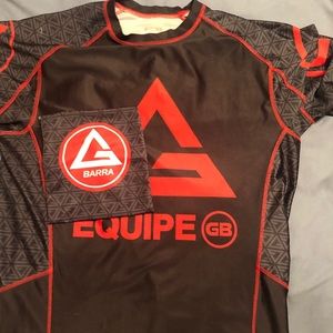 Gracie Barra rash guard and comp tee